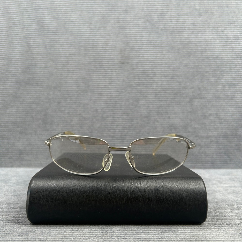 Polo Jeans Co Ralph Lauren Benny/S YB7 Silver Metal Rectangular Y2k Eyeglasses